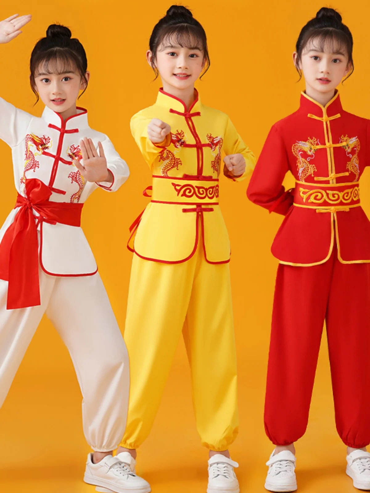 Children's Games Martial Arts Exercise Clothing Dragon Dance Drum-Playing Costume Boat Long Short Sleeve National Style