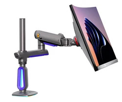 NB F7 E7 Gaming Monitor Arm 32-60 Inch Curved Arc Screen Desktop 2-20kgs Ultra Wide Monitor Holder Mount with RGB Light