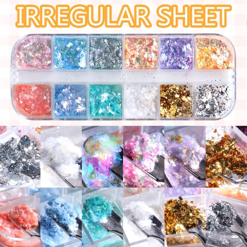 1 Box Glitter Poeder Nagelbedels voor Vrouwen Gemengde Nagels Kunst Decoratie DIY Craft