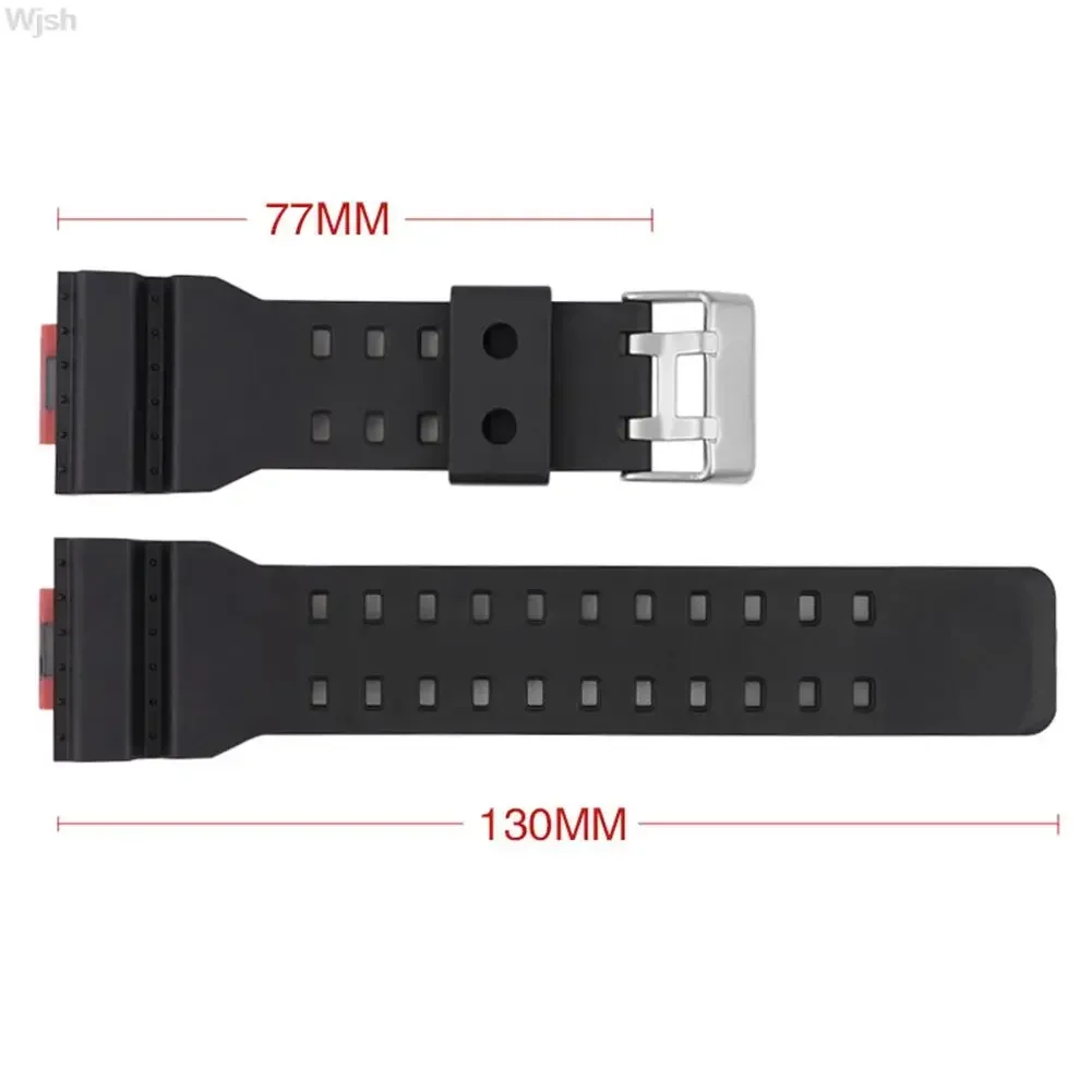 TPU Resin Strap for CASIO G-Shock GA100/110/120/140/300/400/700 Rubber Watchband Pin Buckle Strap Watch Wrist Bracelet Black image 6
