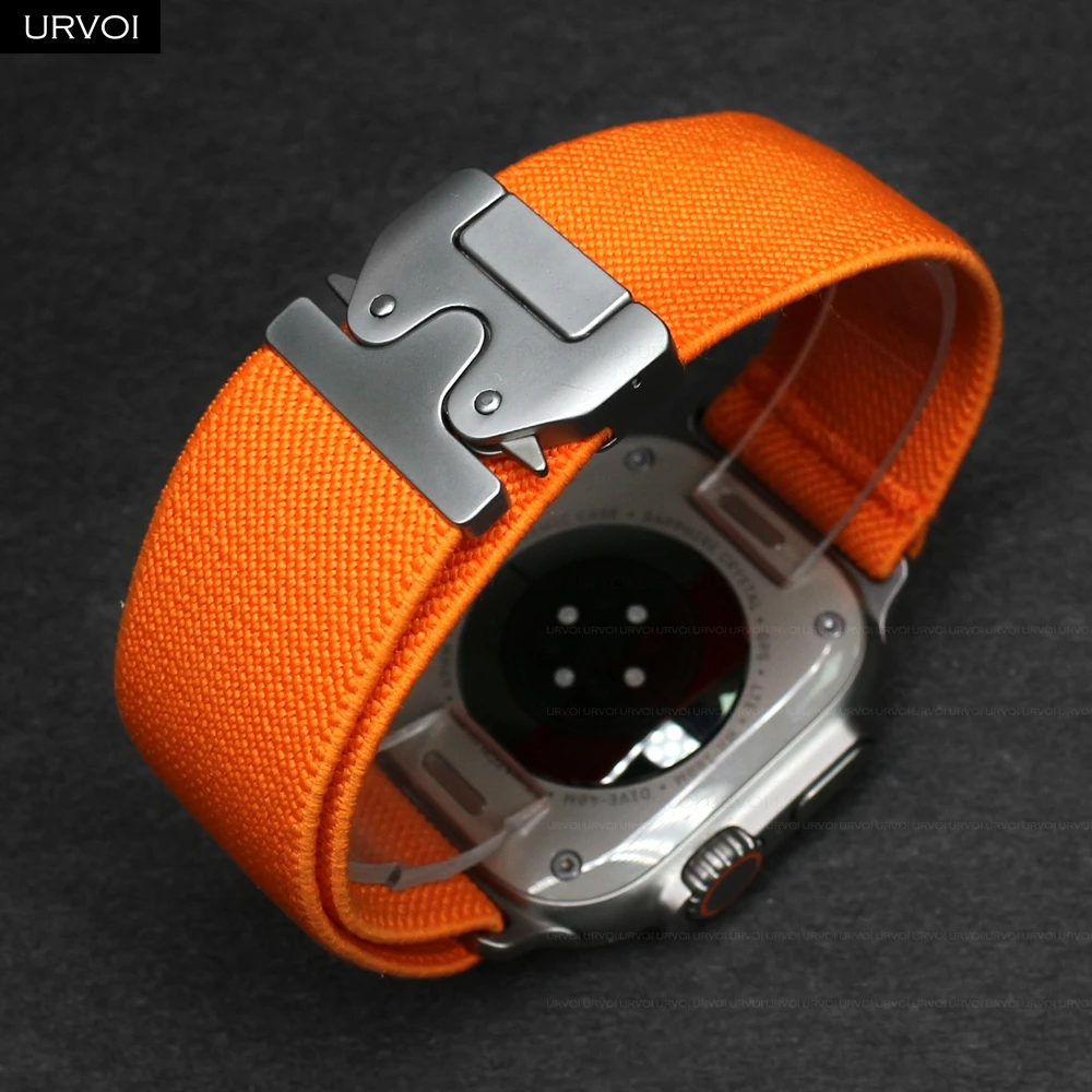 URVOI Band for Apple Watch Ultra 3 2 Series 11 10 9 8 Elastic woven nylon strap parachute buckle wristband for iWatch fashion