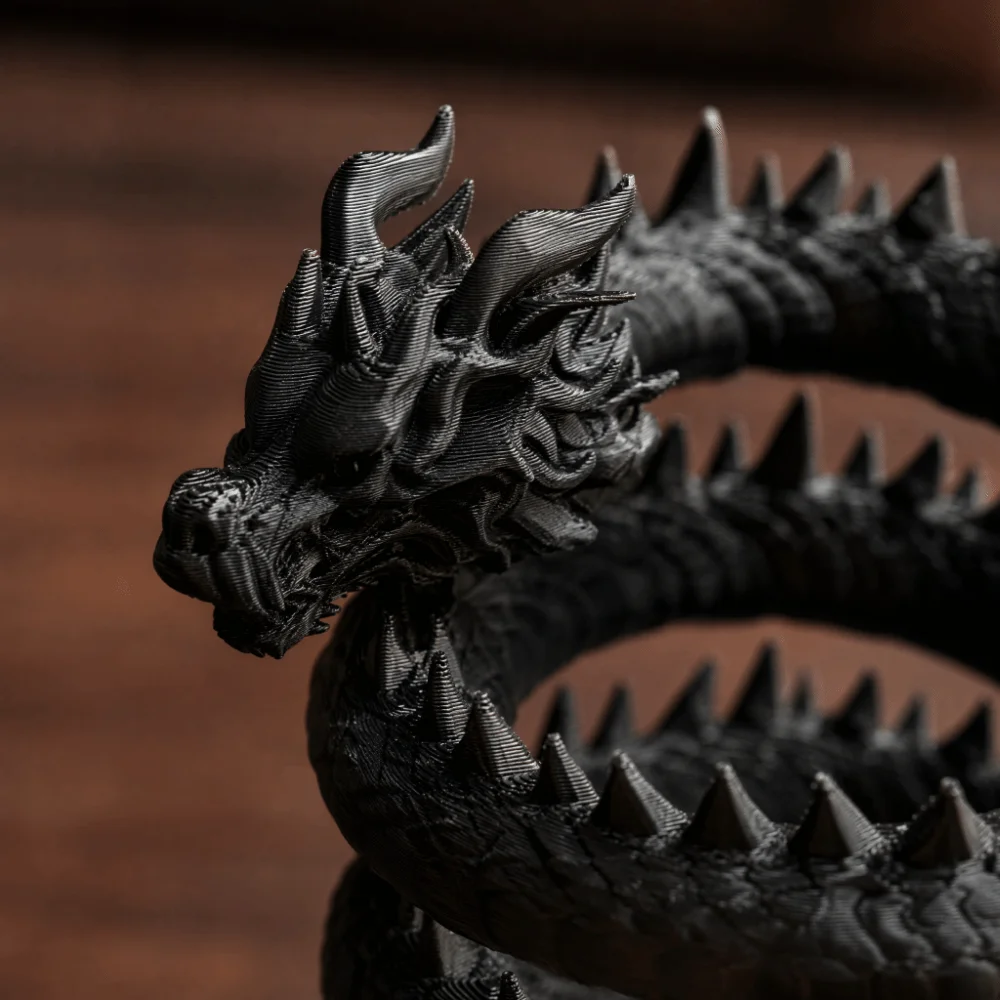 Personalized Black Dragon Pen Holder 3D Printed Creative Desktop Statue Multi-purpose Realistic Storage Holder Desktop