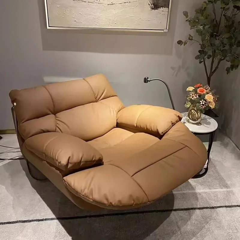 

Multi-functional Single-seat Electric Leather Sofa Chair, Living Room Furniture with Mobile Phone Stand