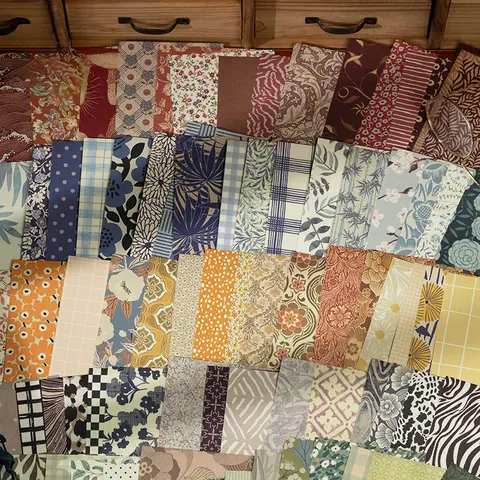 Bilashmart 60 Sheets/box Textured Material Paper Retro Vintage Classic Patterns Artistic Junk Journal Decoupage Paper Scarpbooking Supplies