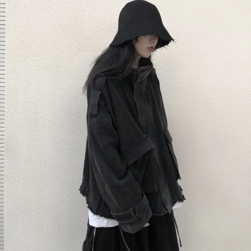 Safari Style Jackets Women BF Unisex Streetwear Ulzzang Hip Hop Spring Loose Design Outwear Chic Students Clothing Harajuku Y2k