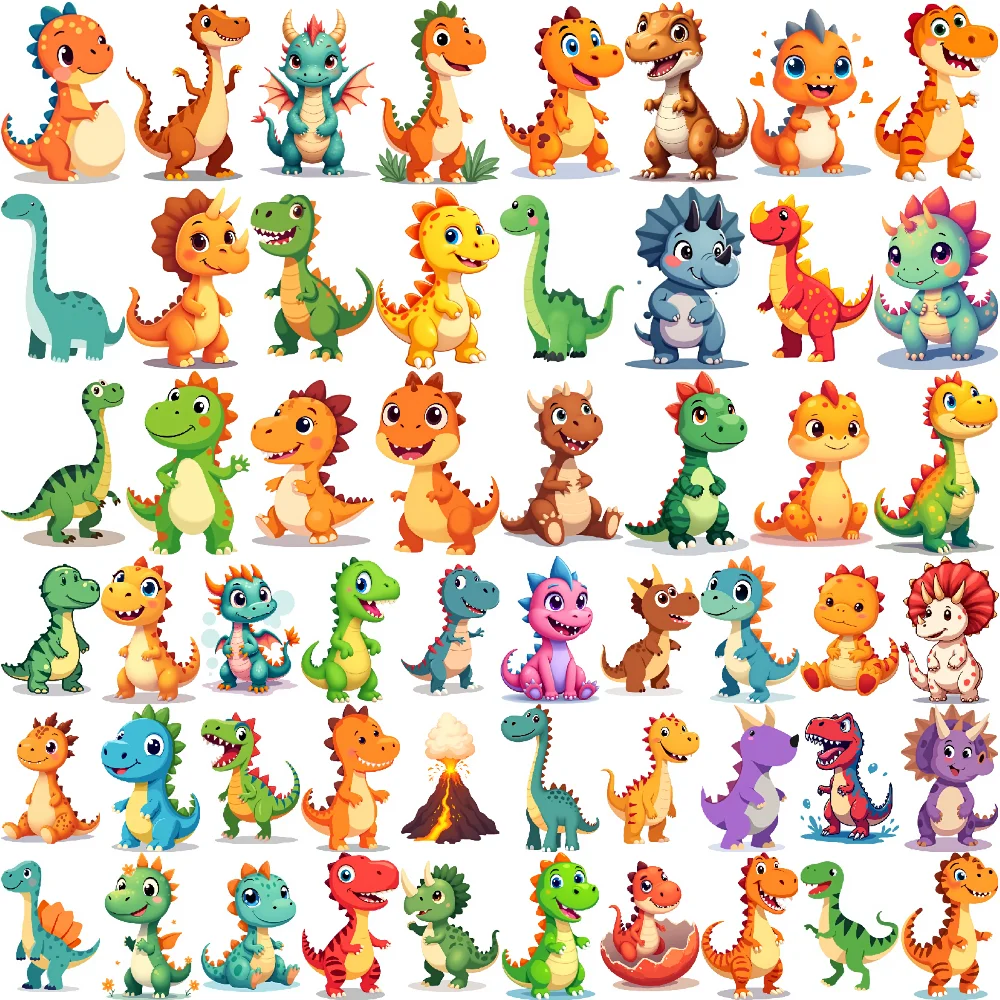 

54pcs Temporary Tattoo Dinosaur Stickers Cartoon Decorative Stickers Waterproof Long-lasting Body Stickers For Arms Adults