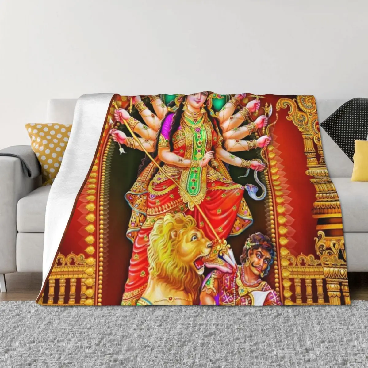 

DURGA DEVI Throw Blanket Retros Furry Thins Blankets