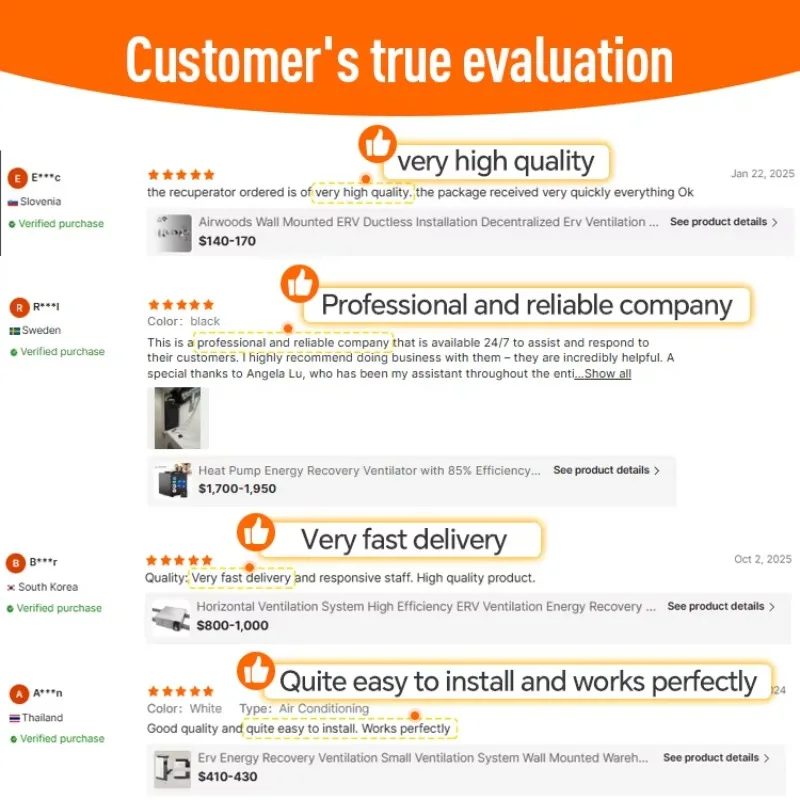 Ventilador EC Reversible con Control inalámbrico Erv 30M montado en la pared, sistema de recubrimiento de calor sin conductos de aire fresco con ahorro de energía para uso doméstico pequeño