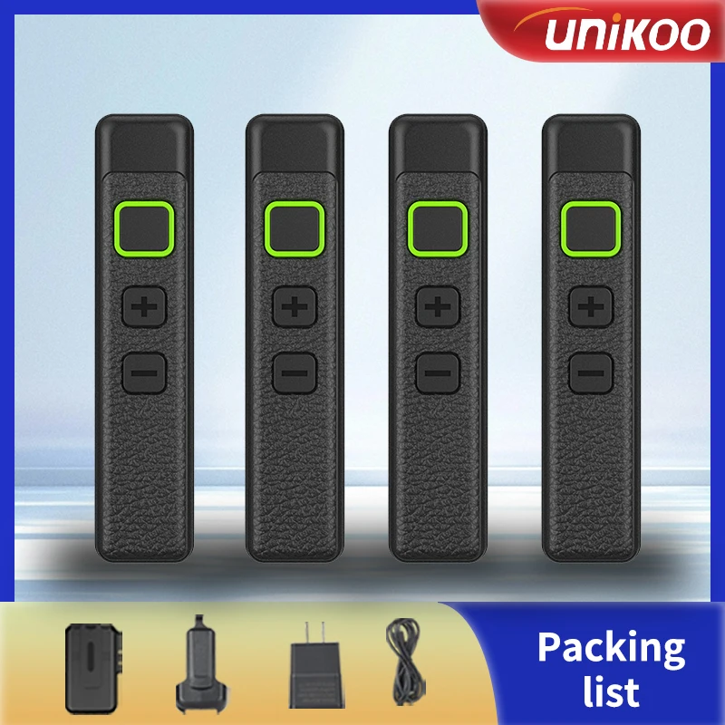 

UNIKOO UK26 Walkie Talkies with Earphone 4 PCS Mini Portable Collar Clip FM Handsfree Two-way Radio Transceiver for Salon Cafe