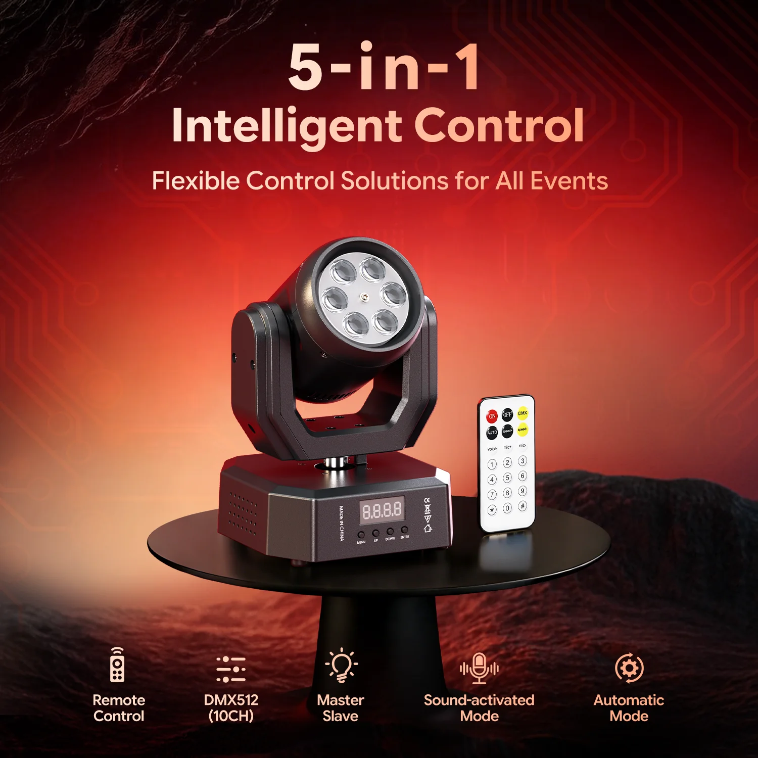 

Светодиодный прожектор DayFlicker 50W Mini Magic Ball Beam Moving Head Light DMX512 с 9-канальным управлением и 5 режимами работы для домашней вечеринки и сценического освещения