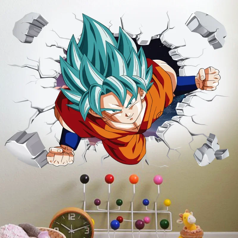 Dragon Ball Z Wall Stickers Children's 3D Wallpaper Cartoon Anime Goku Decorative Painting Kids Room Decoration Birthday Gifts