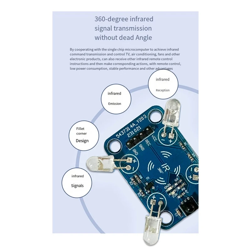 Infrared Transmitter-Receiver 360° Infrared Signal Transmission Without Dead Angle Multi-Functional Convenient Module