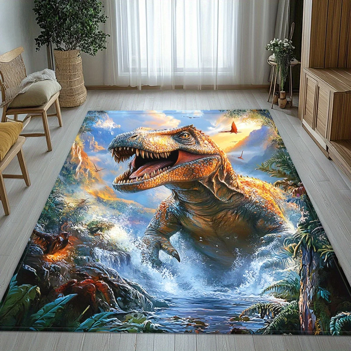 3D T-Rex Dinosaur Doormat, Jurassic Entrance Rug, Cool Animal Floor Mat, Non-slip Living Room Carpet, Kids Bedroom Decor