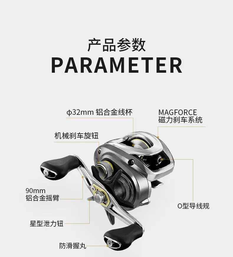 2026 NEUE DAIWA AIRD 80 Baitcast-Angelrolle 7+1BB MaxDrag 5KG Übersetzung 7,5:1 Baitcast-Rollen Salzwasser-Angelrolle – Detail 4