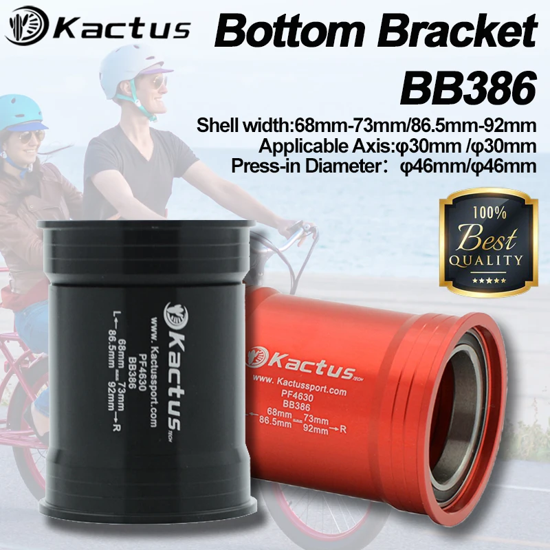 Kactus Cycling BB386 Bottom Bracket Ceramic Bearings PF4630 Central Movement Press Fit 46mm for SRAM 30mm Cranksets Bike Parts