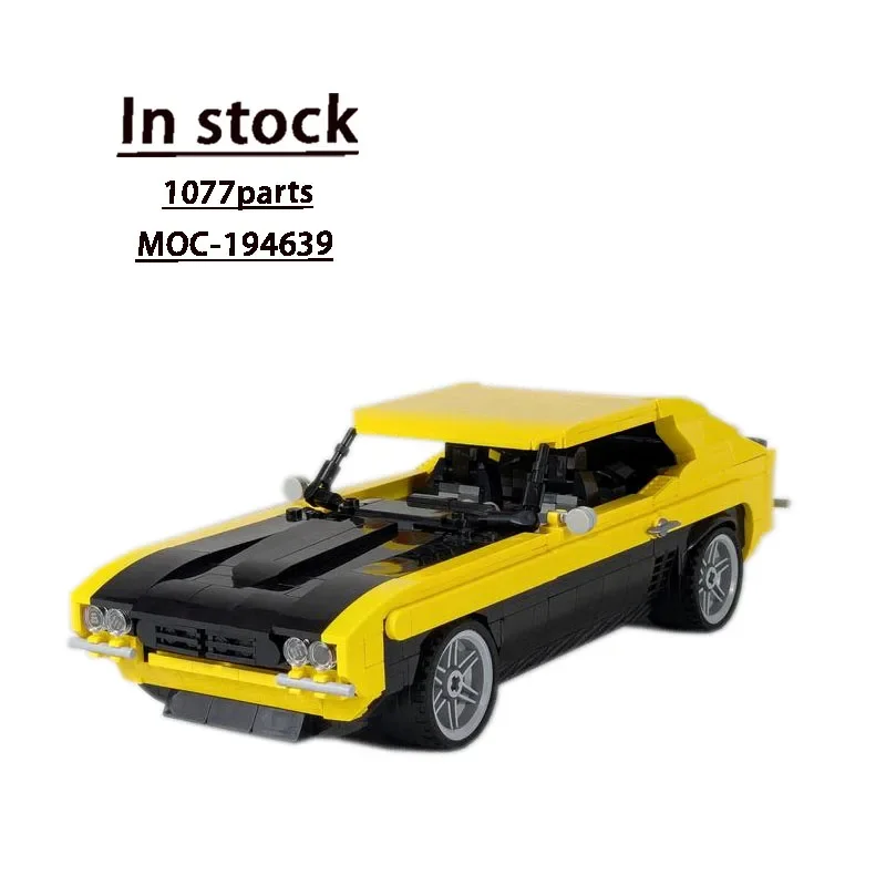 

MOC-194639 Yellow New 2600 RS_12studs Supercar Racing Building Blocks Model1077 Parts Boy Kids Birthday Building Blocks Toy Gift