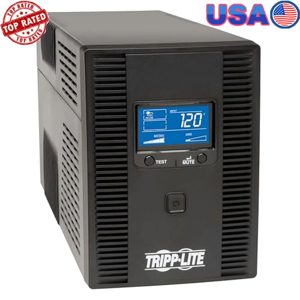 1500VA Smart LCD UPS Battery Backup 10 Outlets AVR Surge Protection USB Tel & Coax 3 Year