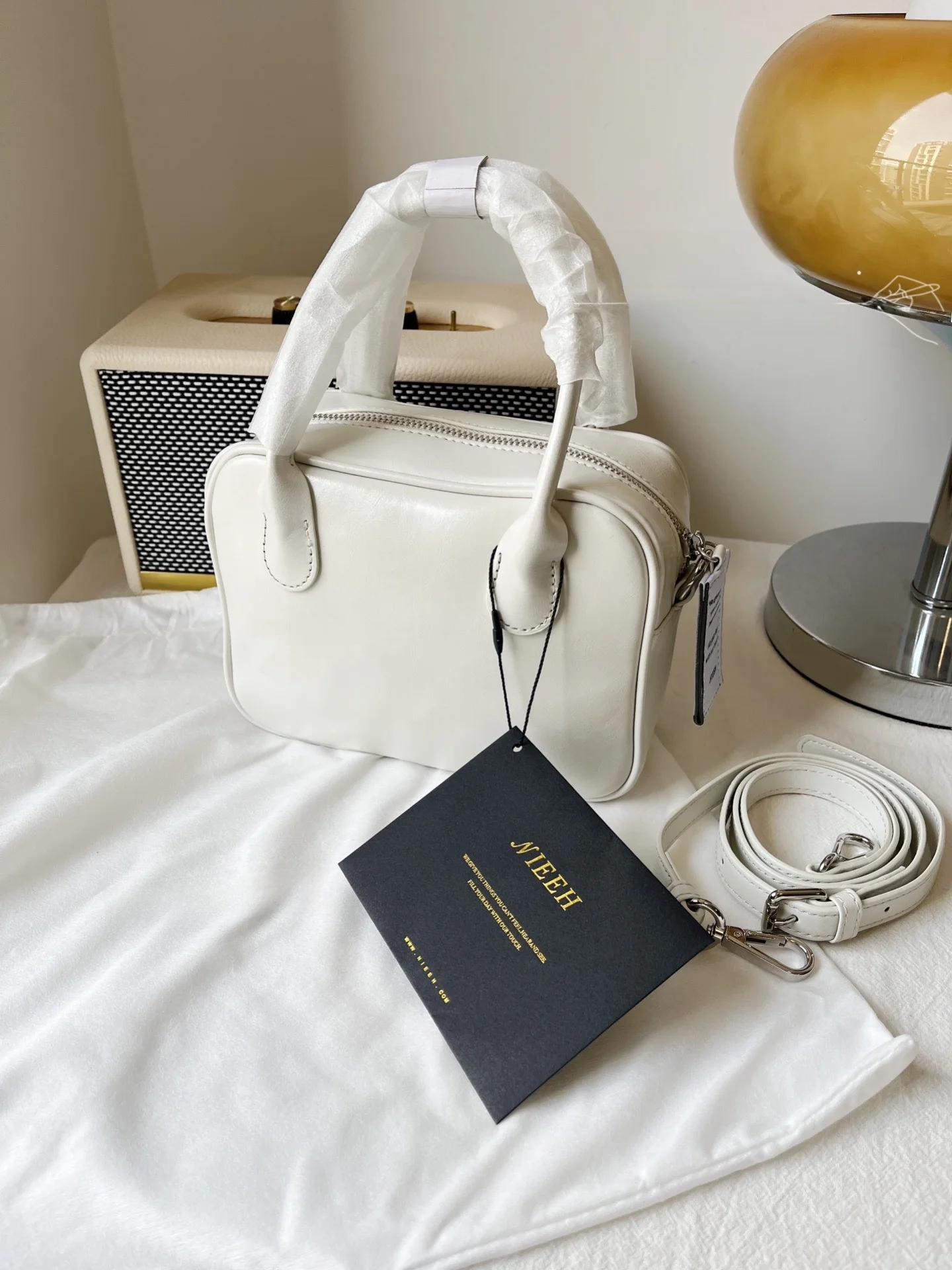 College Style Genuine Cowhide Leather Small Square Bag Single Shoulder Bag Slant Crossbody Bag Trendy Youth Casual Handbag