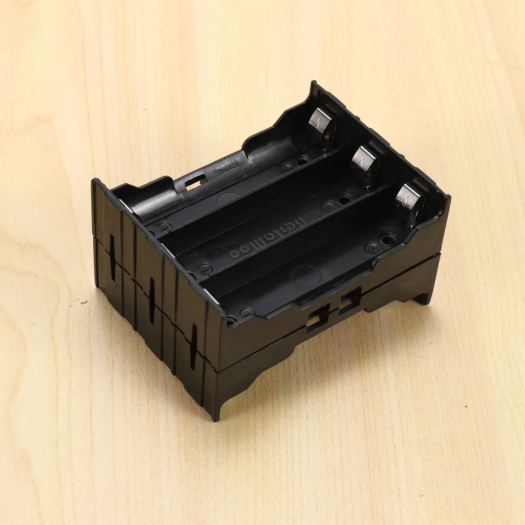 ABRI-10 Pcs Black Plastic 3 X 3.7V 18650 Batteries 6 Pin Battery Holder Case