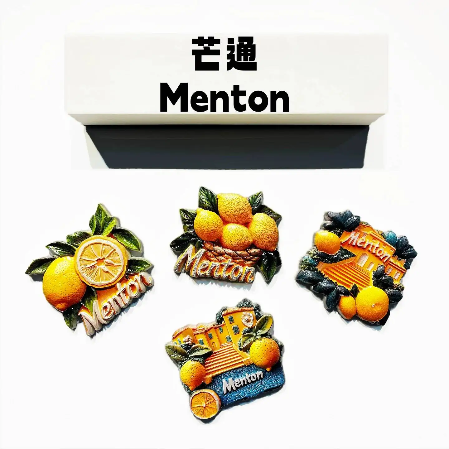 France's Lemon Town Mantong Tourist Souvenir 3D High-End Design Home Decoration Magnetic Refrigerator Sticker Gift