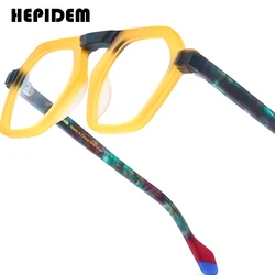 HEPIDEM Multi Acetate Glasses Men Brand Designer Square Eyeglasses Frames Women Japanese Handmade Spectacles Thick Eyewear 9286