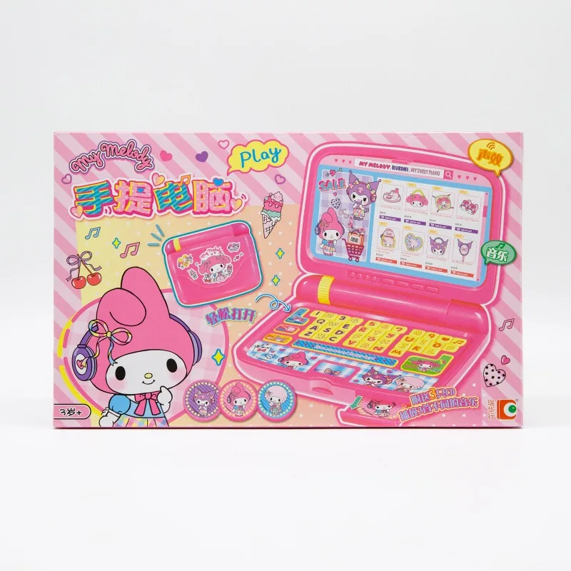 Sanrio My Melody Portable Computer Anime Figure Kuromi My Sweet Piano Emit Sound Toys Gifts for Children