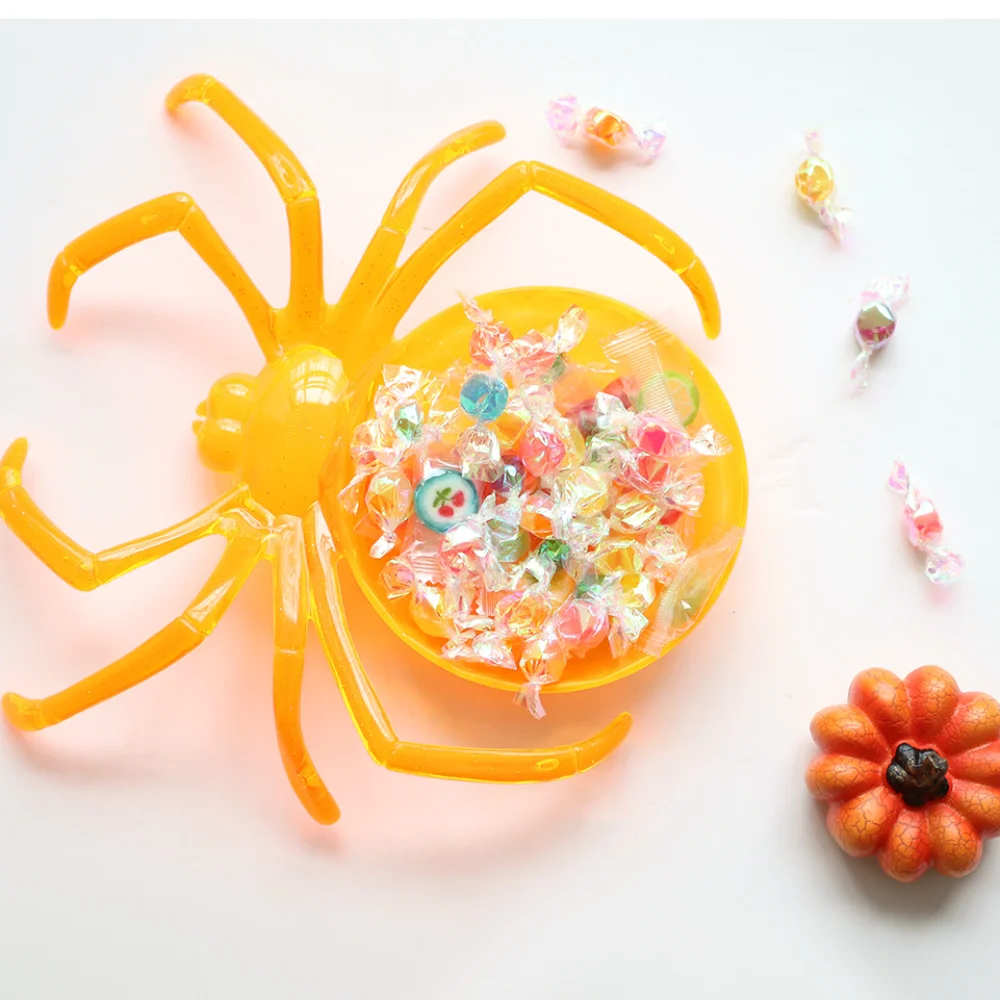 

Decoration Spider Shape Halloween Candy Bowl Exquisite Plastic Snack Storage Props Standing Multifunctional Fruit Bowl Festival