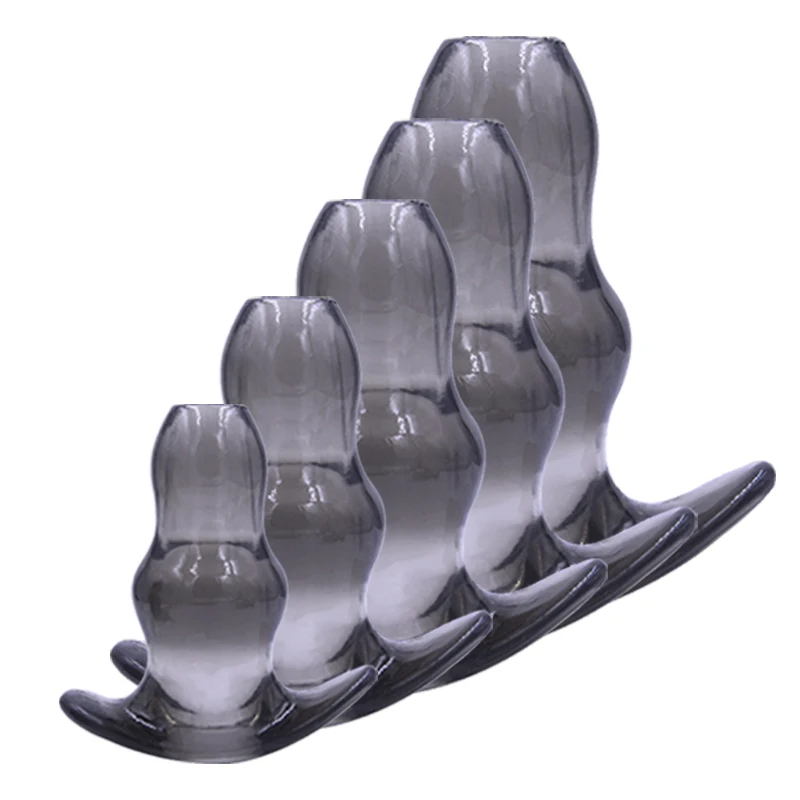 5 حجم سيليكون الشرج انظر من خلال مثلي الجنس BDSM لعبة الجنس الجنس المنتج الجوف المكونات الشرج بعقب المكونات الشرج موسع الشرج نفق التوسع #2