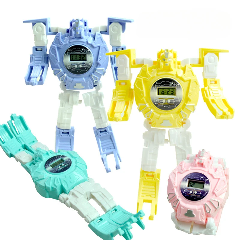 Creative Robot Transforming Kids Watch Transformation Toys Boys Wrist Watch Kids Electrical Smart Robots Watches Toys For Girls