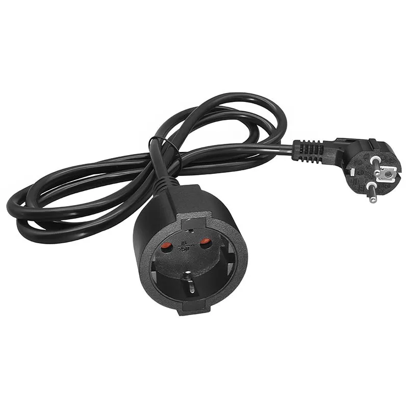 2PCS EU Schuko Male to Female Power Extension Cord, 4.8mm Pin Pure Copper Conductor 16A 250V European Power Supply Cable