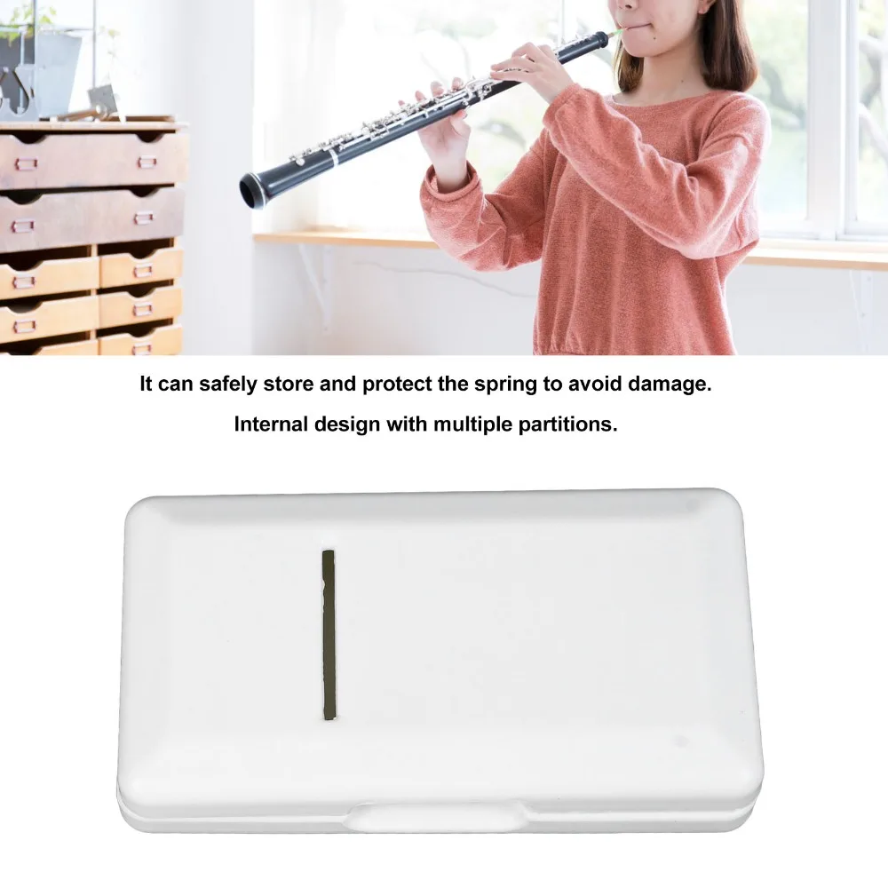 2PCS Convenient 6-Slot Design Oboe Reed Case Plastic White Reed Holder Case Portable Size Reed Storage Box Oboe Reed Storage