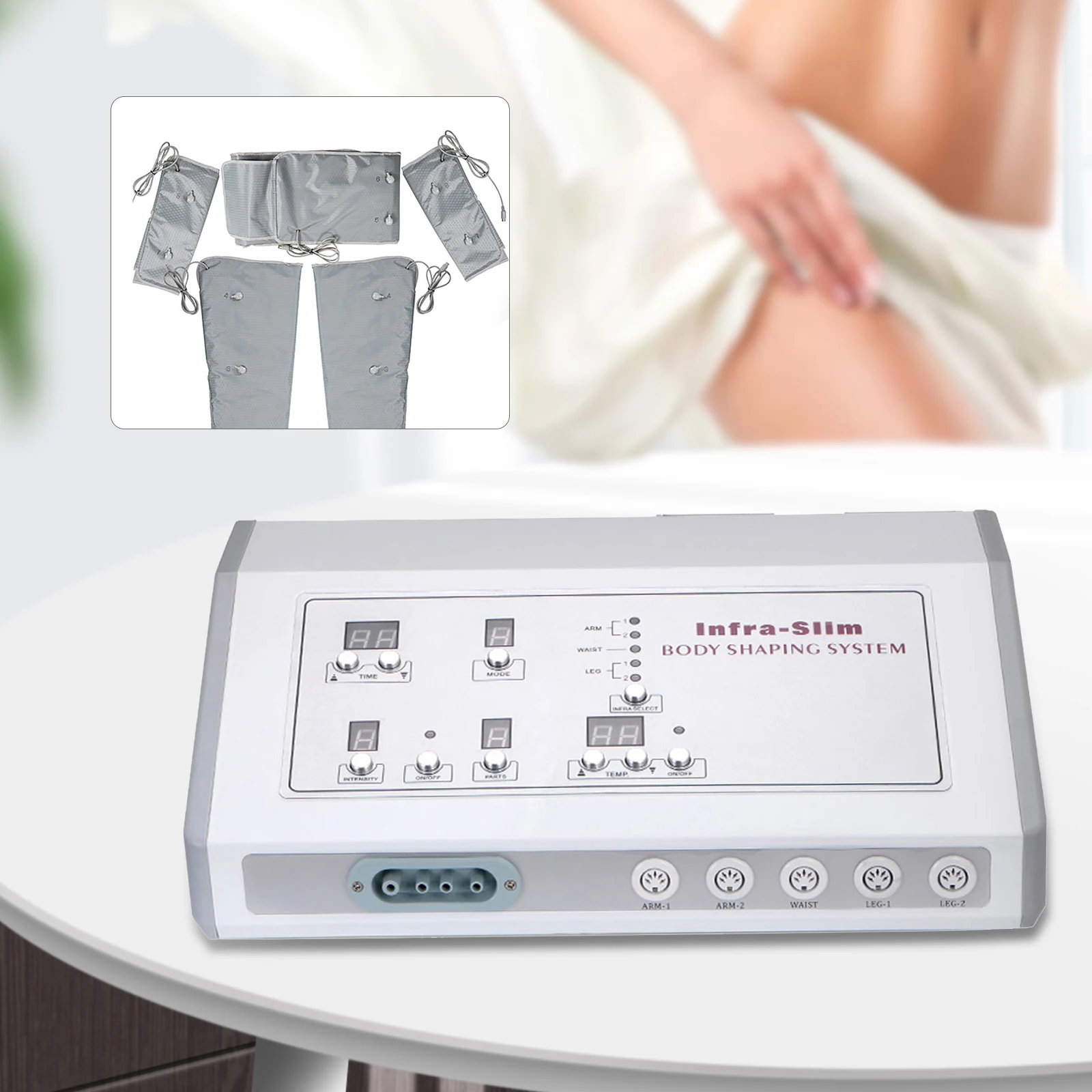 

400W Far-Infrared Air Pressure Massage Machine 35-80°C 90mins 7 Intensity Levels 6 Modes Weight Loss Detox EU/US Plug