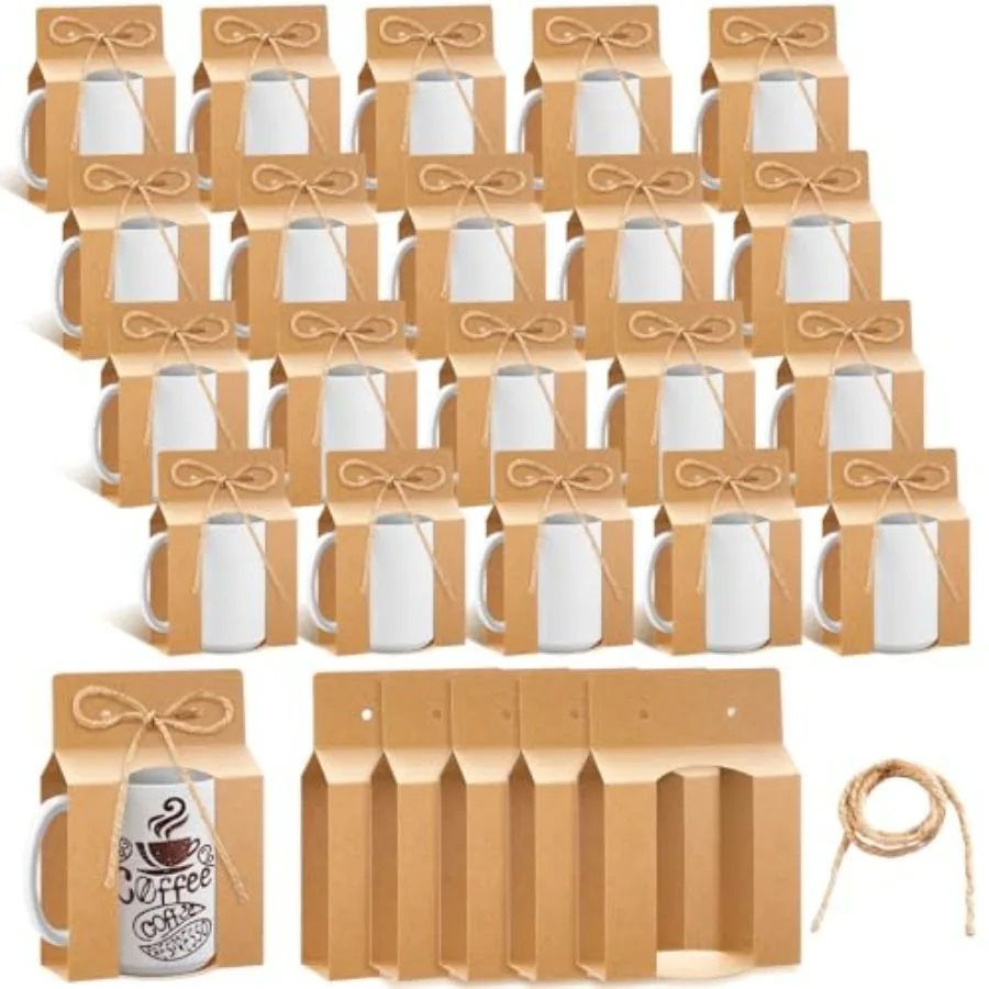 

Pcs Kraft Boxes Sublimation Coffee s Gift Bags with Window Packaging Storage Boping Selling Wedding Gift Packaging Wrapping