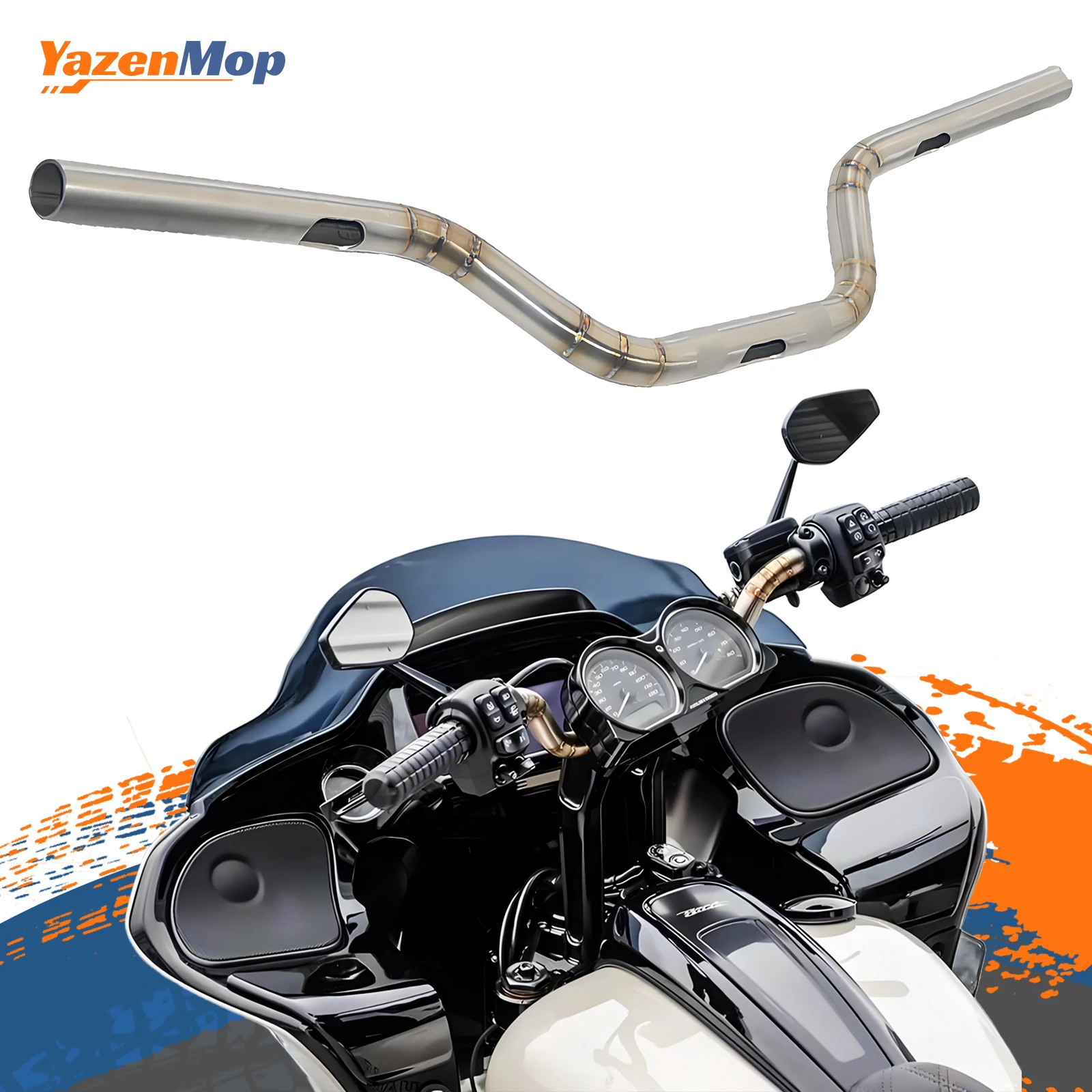 

Stainless Motorcycle 1" Handlebar Drag Ape Hanger Fits for Harley Davidson Universal Applications