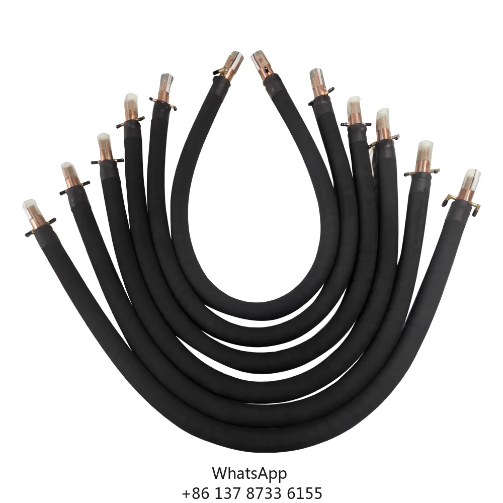 Water Cooling Kickless Cabled Secondary Cable 200mm X 3m Red Copper High Temperature Resistance For Industrial Welding