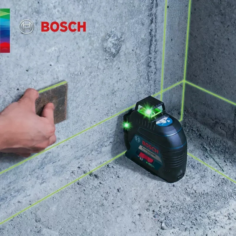 BOSCH 12 Linee Livello Laser GLL3-60XG Verde Livello 3D Autolivellante 360 Croce Orizzontale e Verticale Strumento di Misura Super Potente