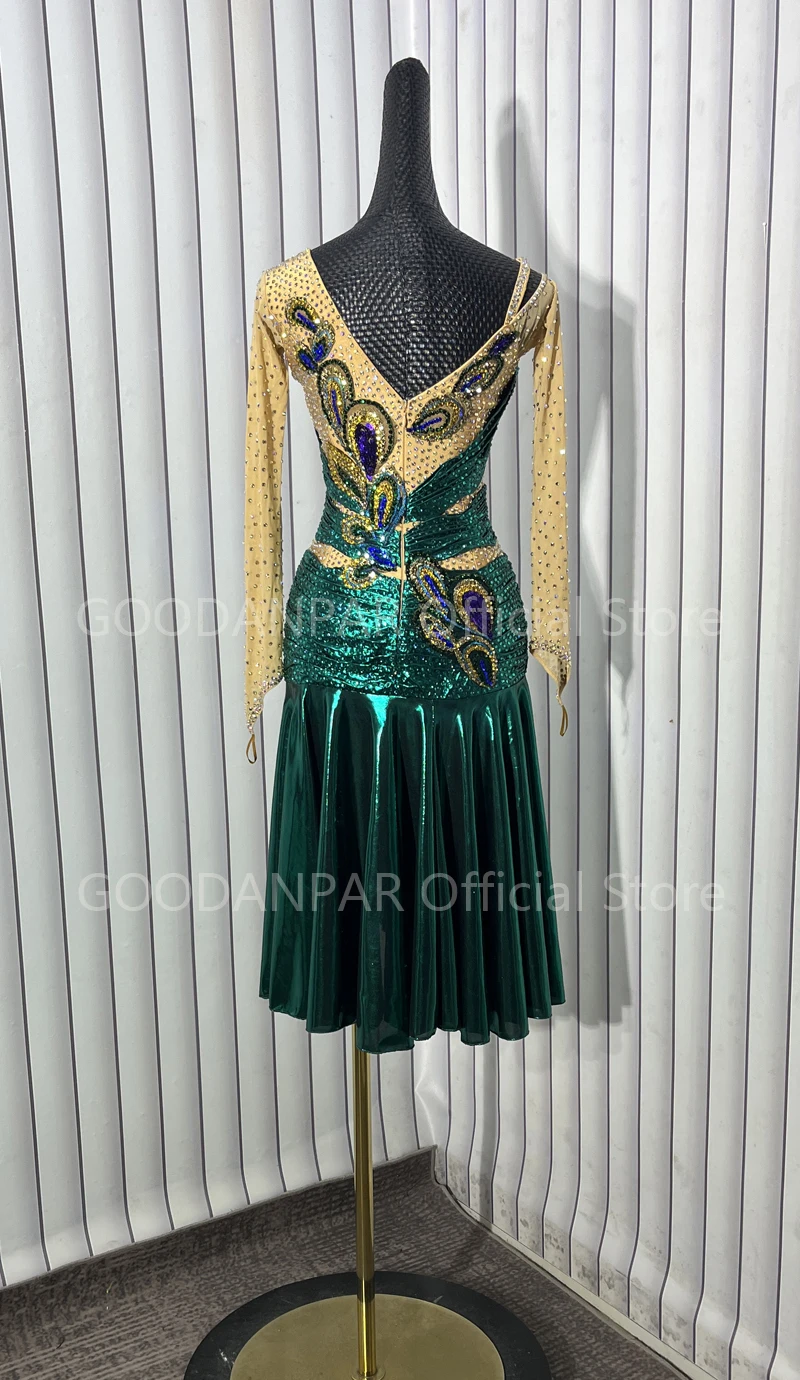 2025 ชุดละตินLadyชุดเต้นรําละตินผู้หญิงการแข่งขันละตินชุดสาวละตินเครื่องแต่งกายRhinestones