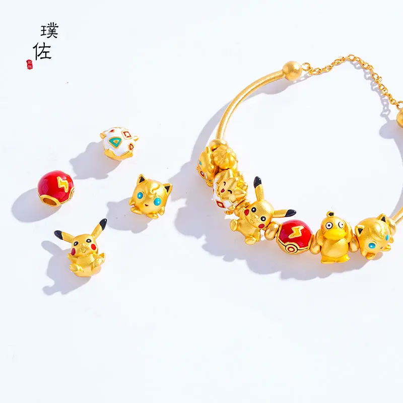 2025 nuevos accesorios de pulsera DIY de oro y arena Pikachu elfo maravillosas semillas de rana Bockby hasta pato chica gorda