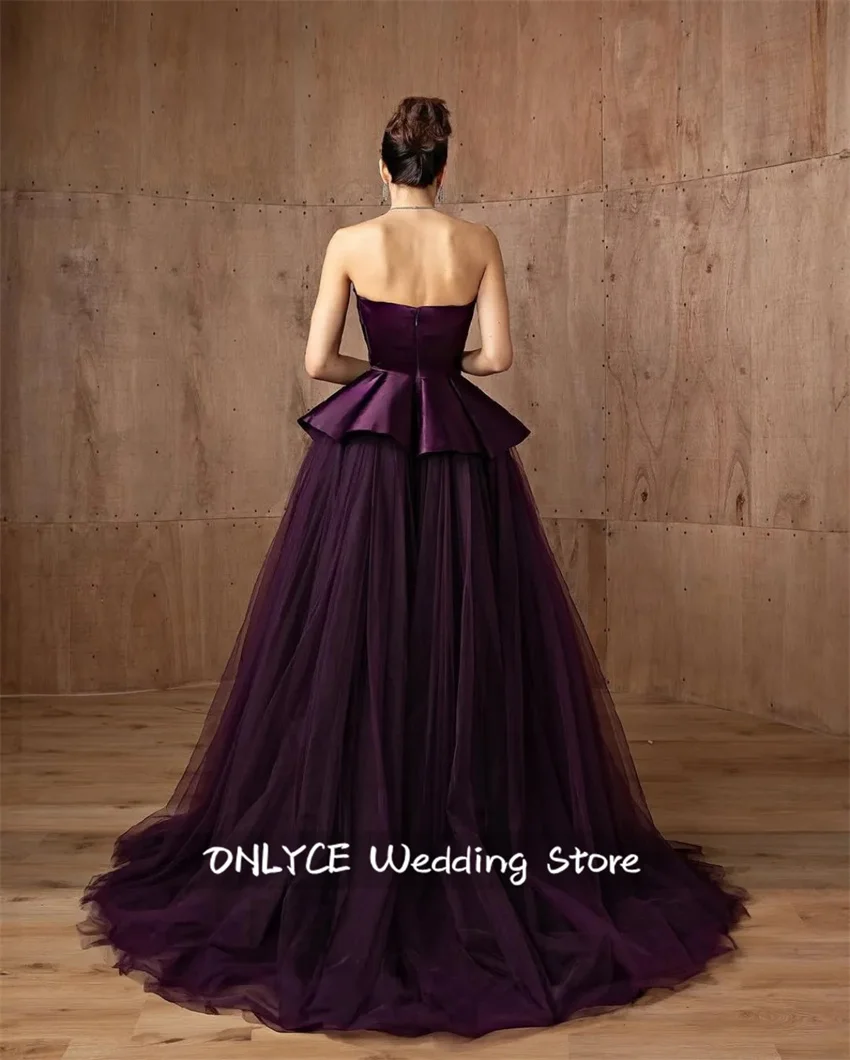 فستان سهرة أرجواني فاخر على شكل حرف a 2025 أنيق لحفلات أعياد الميلاد فستان حفلات طويل في دبي لحفلات الزفاف حسب الطلب