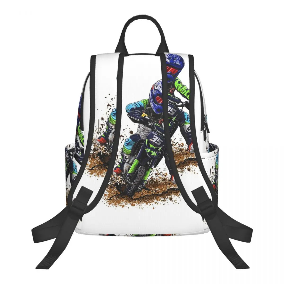 Motocross Dirt Bike Studios MX Rider 35 Student Backpack School Bag Hiking Travel Daypack for Boys Girls Bookbag Shoulder Bags