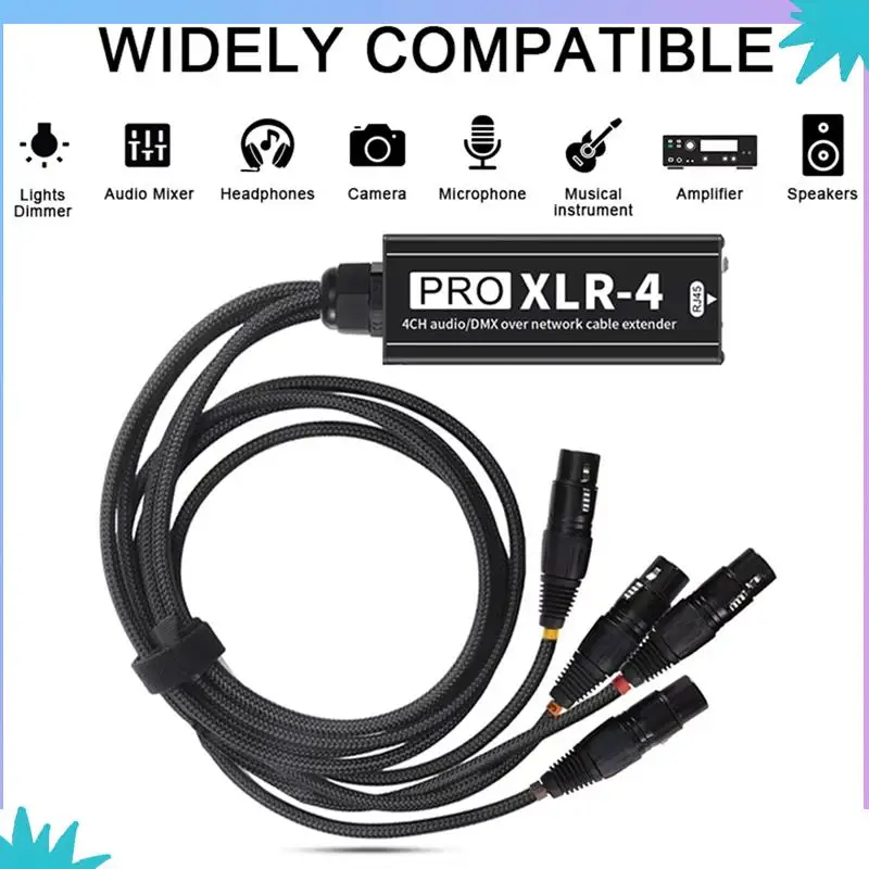 ABZW Компактный 4-канальный удлинитель аудио/DMX сетевого сигнала XLR для динамического сценического освещения и звуковой студии B