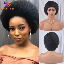 Afro kinky encaracolado brasileiro remy peruca curta com cabelo humano perucas curtas para as mulheres kinky encaracolado perucas de cabelo humano à venda frete grátis