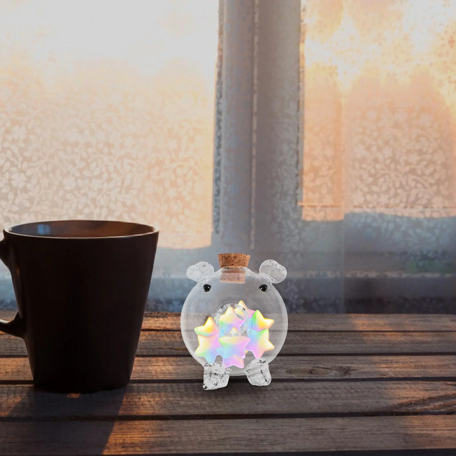 Mini Transparent Glass Pig Shaped Money Pot Desktop Clear Saving Jar Piggy Bank for Piggy Jar Pig-Shape Boxes