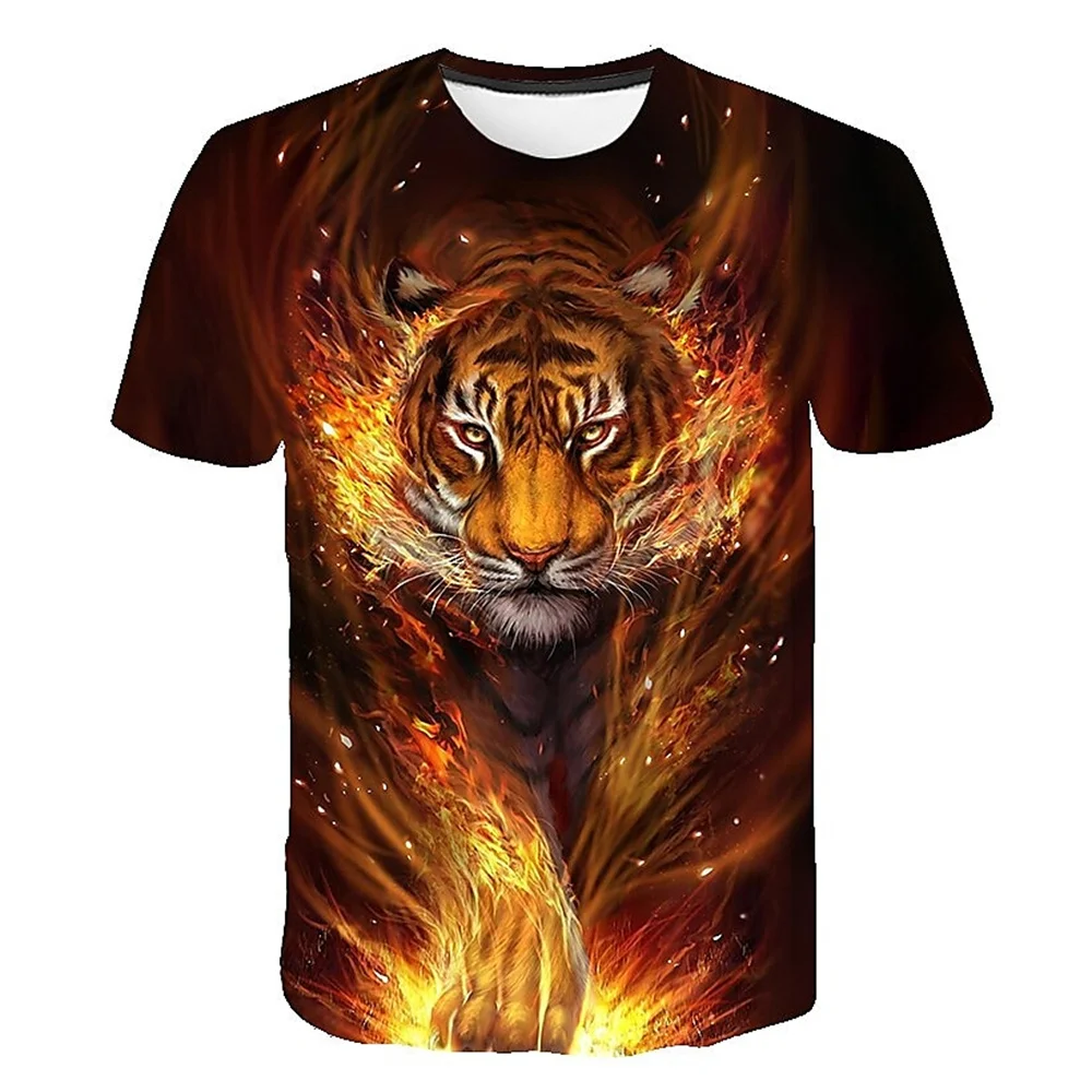 

Tiger Animal T Shirt For Boys Short Sleeve Top Tee Funny 2025 Retro 3d Print Boy Birthday Clothes Retro Boy T Shirts Kids