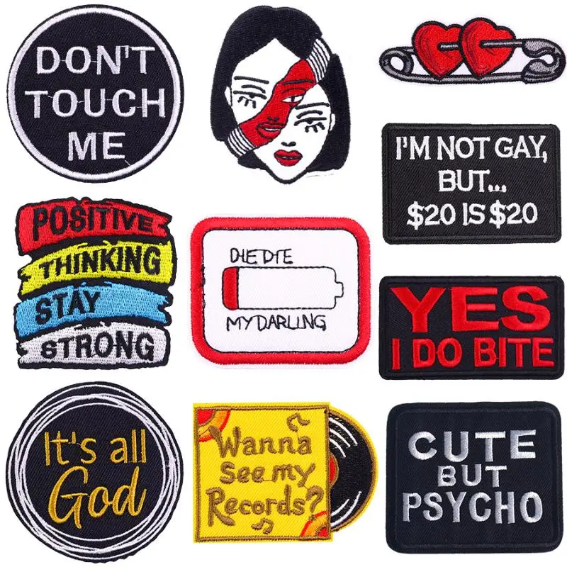 

I Do Bite Warning Patch Pet Dog Motorcycle Biker Embroidery Patch Iron On Patches For Clothing