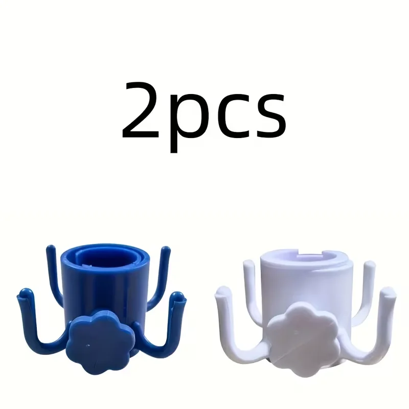 2 adjustable four-prong beach umbrella hooks - made of durable ABS plastic, securely holding towels, cameras, clothes and bags view 6