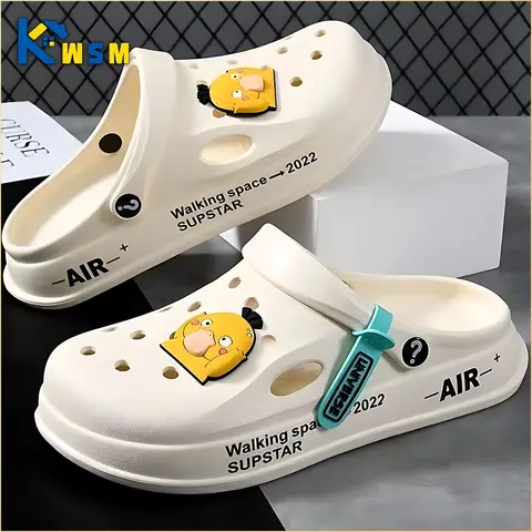 남자의 동굴 신발 여름 새로운 야외 해변 신발 남자의 바오 터우 동굴 신발 통기성 미끄럼 방지 커플 래프팅 샌들 슬리퍼