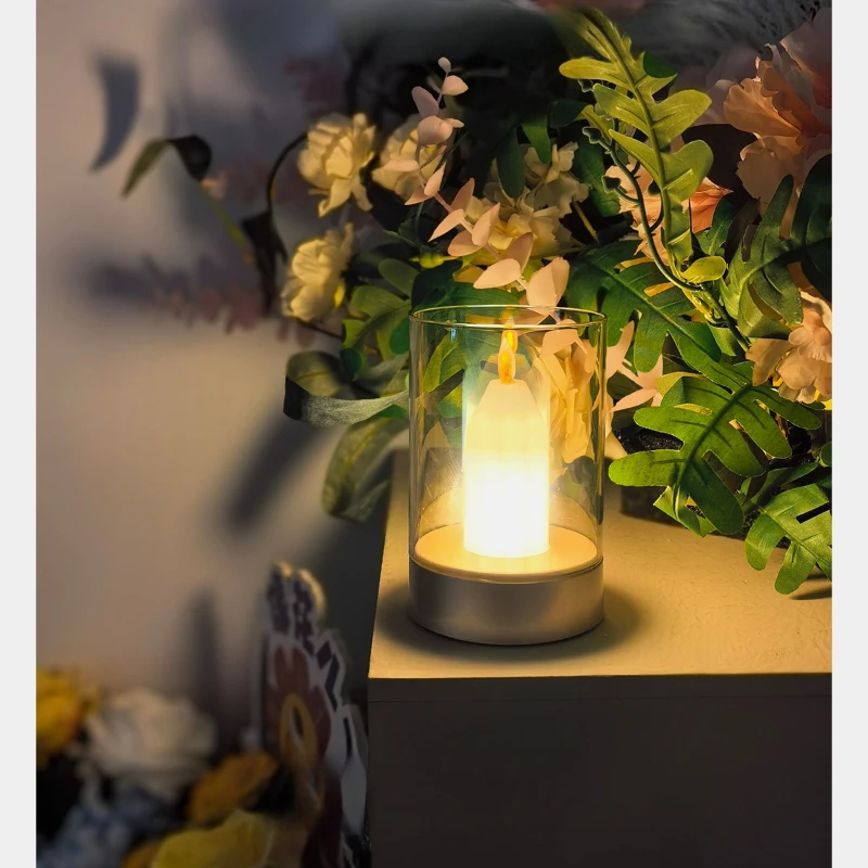 매직 캔들 야간 조명 스마트 인간 모션 센서 제어 USB 충전식 주변 조명 카페, 침실 생일 웨딩 장식