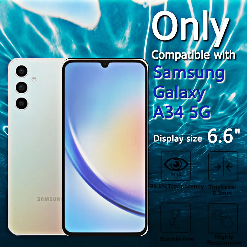 1-4 szt. Ochraniacz ekranu do Galaxy A34 5G Samsung szkło hartowane kryształ 9H wysokie aluminiowe etui odporne na zarysowania przyjazny odcisk palca