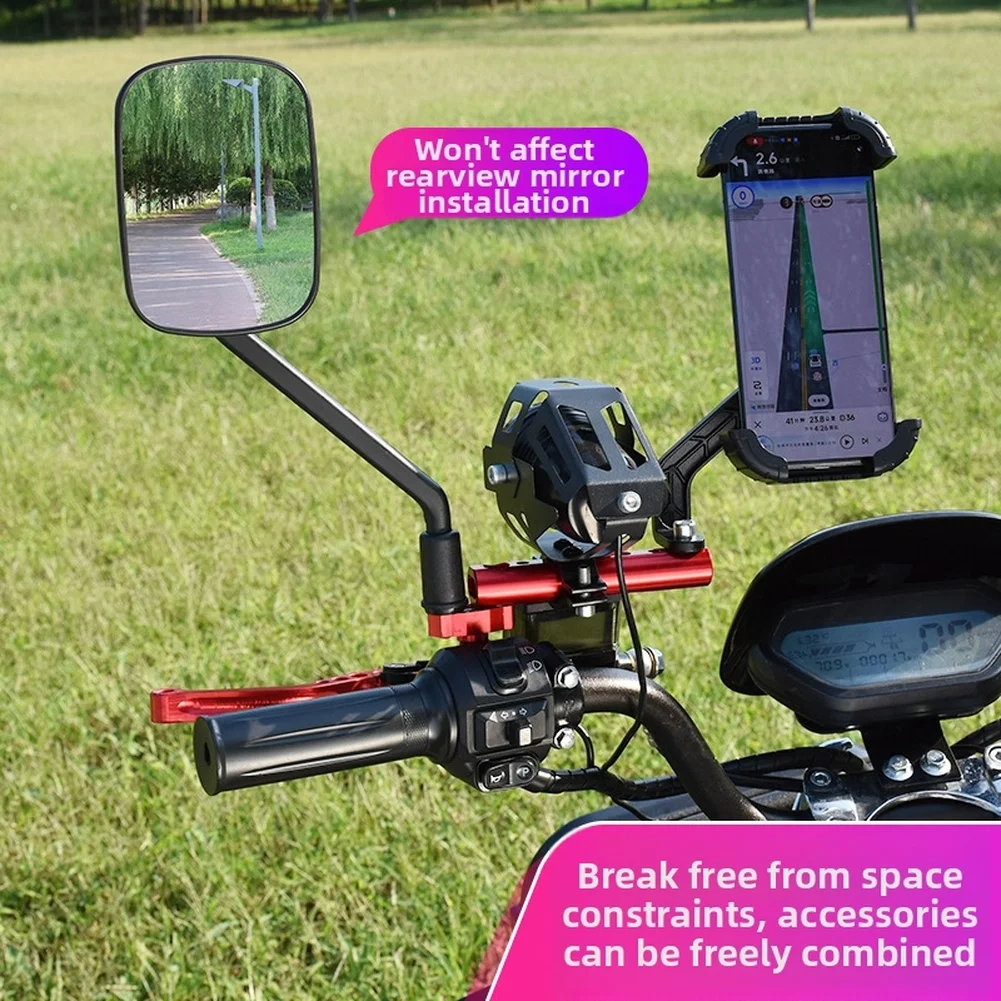 Motorcycle Mirror Extension Bar Aluminum Alloy Mount Bracket For LED Lights Rearview Mirror Mount Extender Bracket